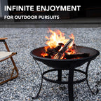 Panovue 22 In Firepit For Outside Outdoor Small Fire Pit,Durable Firepit With Mesh Lid,Log Grate,And Fire Poker,Fire Pit For Outside Backyard.Deck.Camping And Picnic