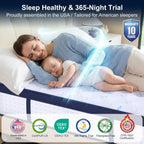 14 Inch Queen Mattress, Upgraded 7-Zoned Support Hybrid Queen Size Mattress In A Box With Cooling Gel Memory Foam & Pocket Coils For Back Pain Relief, Assembled In Usa, Motion Isolation, Medium Firm