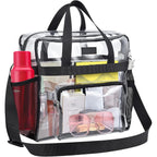 Bagenius Clear Tote Bag Stadium Approved, Game Day Satchel Bag with ‌Non-detachable Reinforced Strap for Concert, Work, Sport