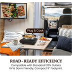 Elite Gourmet Countertop Electric Burner, 1000W Cast Iron Hot Plate, 7 Heat Settings, Portable Cooktop for RV, Dorm, Office & Small Kitchens, Road-Ready & Compact