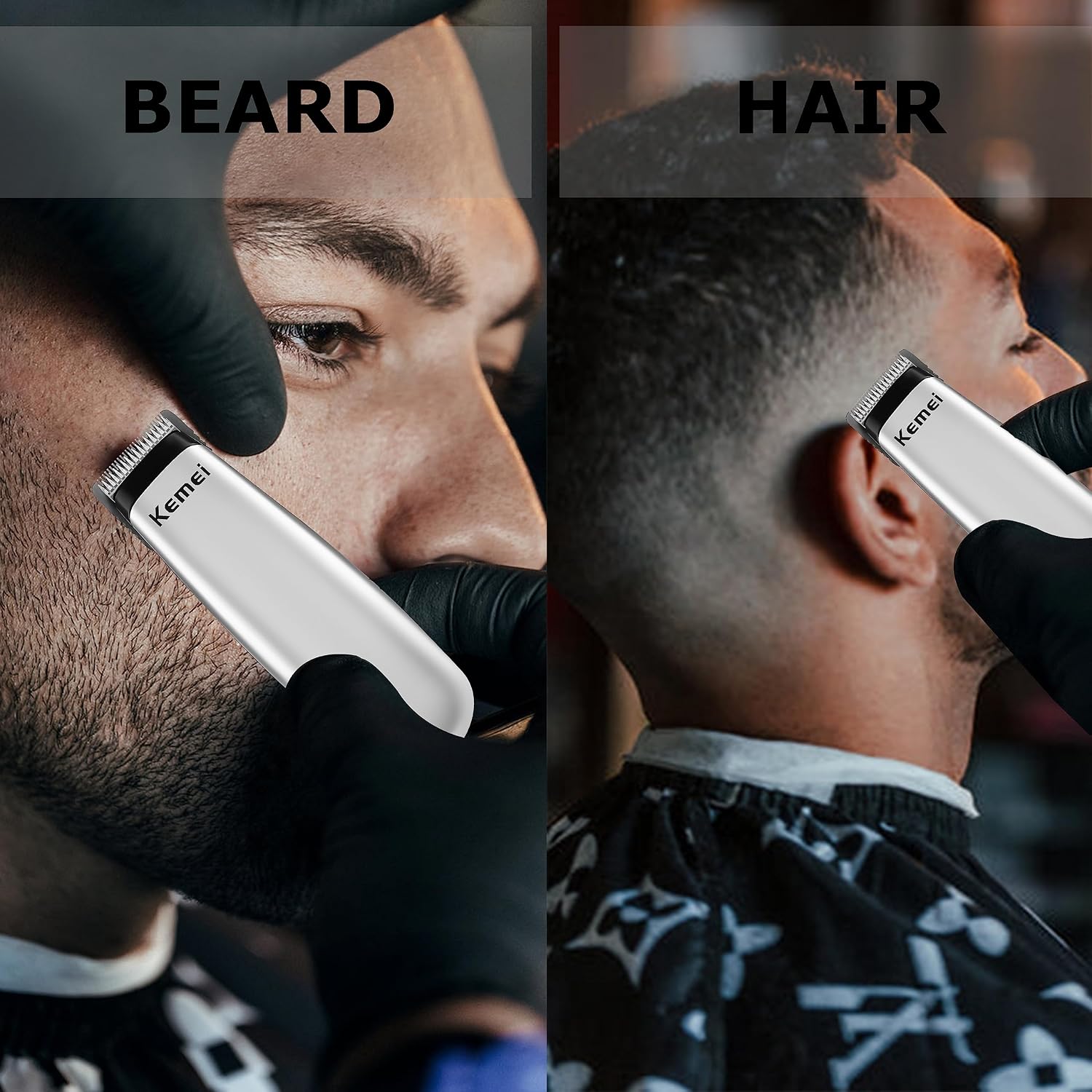 Kemei Mini Hair Trimmer Compact, Portable Clipper For Men, Precision Haircut And Shaving Tool Silver, Travel Friendly