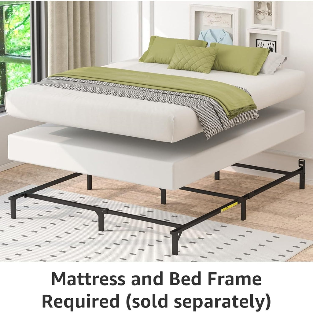 Amazon Basics Smart Box Spring Bed Base, 5-Inch Height Mattress Foundation, Tool-Free Easy Assembly, Metal Support, Full, 74" x 53"