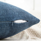 Decorative Chenille Throw Pillow Covers 24X24 Cushion Case Steelblue | Pack Of 2 Square Soft Cozy Concise Modern Farmhouse Fall Pillow Covers For Sofa Couch Bed Living Room Home Decor