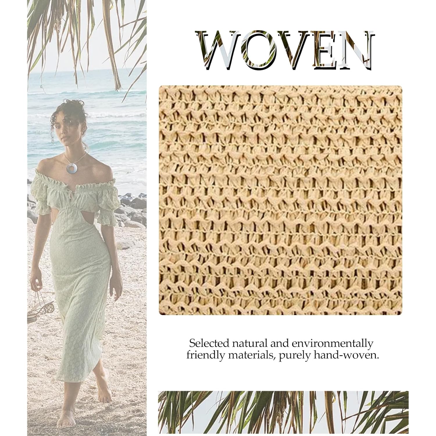 Straw Crossbody Bags for Women Beach Woven Hobo Handbag Summer Chic Crescent Shoulder Purses with Adjustable Strap 2026 | Breathable material
