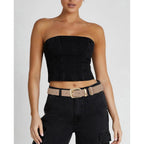 SANSTHS Women Suede Leather Belt for Dresses Jeans Fashion Retro Gold Buckle Ladies Waist Belts