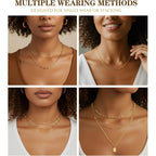 YEEZII Layered Gold Necklaces for Women Trendy, 3 Pcs 14K Gold Plated Choker Paperclip Box Chain Necklace, Stackable Women's Gold Pendant Necklaces Jewelry Set