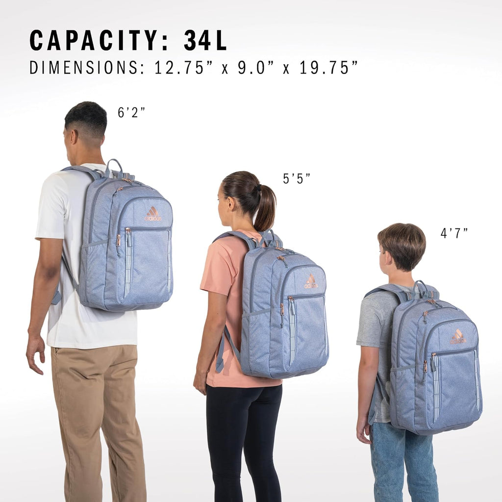 Adidas Excel 7 School Backpack For Laptop, Gym And Travel, 34L