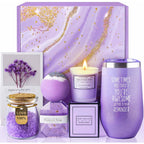 Gifts for Women, Mom, Wife, Girlfriend, Sister, Her - Happy Birthday, Christmas, Valentine's Day, Mothers Day Gifts - Lavender Spa Gift Basket Set