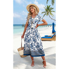 Ofeefan Summer Dresses For Women Flowy Casual A-Line Midi Dress Beach Vacation Sundresses With Pockets S-2Xl