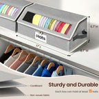 Hat Organizer For Baseball Caps, 2-Pack Stackable Hat Storage Box Holds 30 Caps, Foldable Cardboard Holder With Clear Dust-Proof Window For Closet, Grey