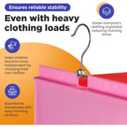 Handy Laundry Weekly Clothes Organizer For Kids, 6-Shelf Bamboo Reinforced | Days Of The Week Hanging Closet Shelves, Monday Through Friday And Weekend, School Outfit Storage, Side Pockets, Pink