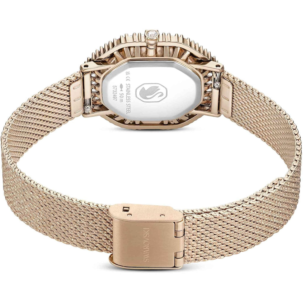 Swarovski Matrix Octagon Watch, Swiss Made, Clear Crystals, Gold-Tone, Stainless Steel Finishes