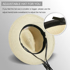 Women Wide Brim Straw Panama Roll Up Hat Fedora Beach Sun Hat Upf50+