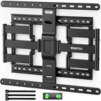 Montek Ultra Slim Tv Wall Mount For 43-90 Inch Tvs | 1.1" Thin Low Profile Full Motion Bracket | Dual Swivel Articulating Arms With Tilt | Max Vesa 600X400Mm | Holds 132Lbs | Fits 16"/18" Studs