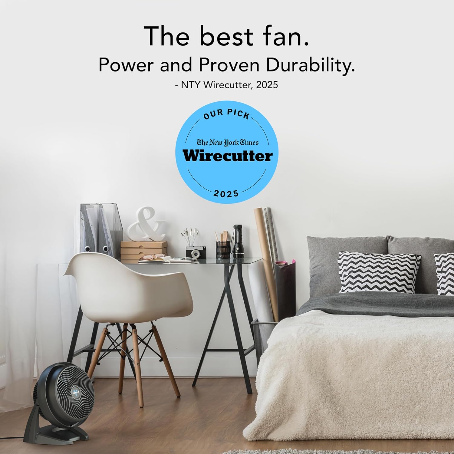Vornado 630 Mid-Size Whole Room Air Circulator, 3-Speed, Floor Fan For Bedroom, Office, Home, Adjustable Tilt Head, 9 In, Quiet Cooling, Large Electric Fan, Black