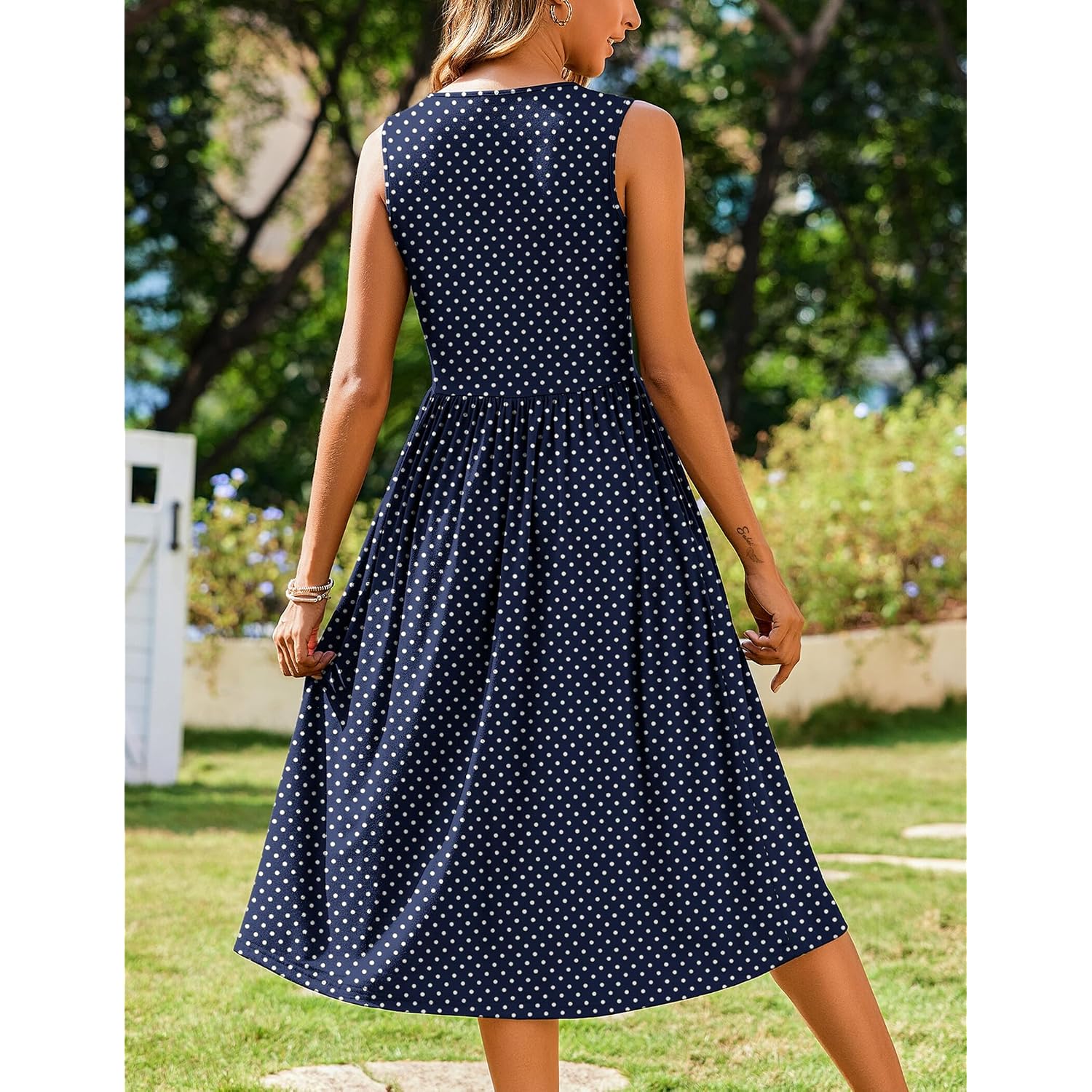 Zeagoo Women'S Summer Tank Midi Dress With Pockets Floral Sleeveless A-Line Casual Loose T-Shirt Dresses Beach Sundress 2026