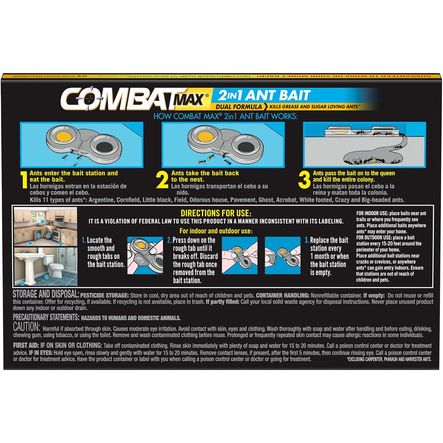 Combat Max 2 In 1 Ant Bait Station, 4 Count
