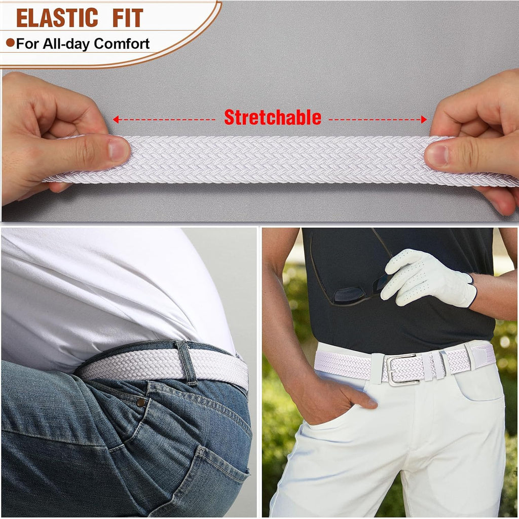 Men'S Belt Braided Stretch Belt For Men Golf Pants Casual Shorts Jeans
