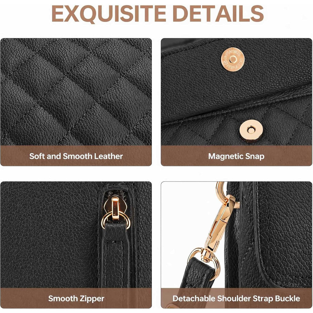 Rfid Small Crossbody Bags For Women Quilted Cell Phone Purse Women'S Crossbody Handbags With Credit Card Slots
