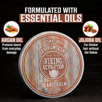 Viking Revolution 4 Beard Balm Variety Pack (1oz Each) - Sandalwood, Pine & Cedar, Bay Rum, Clary Sage - Styles, Strengthens and Softens Beards and Mustaches - Wax for Men