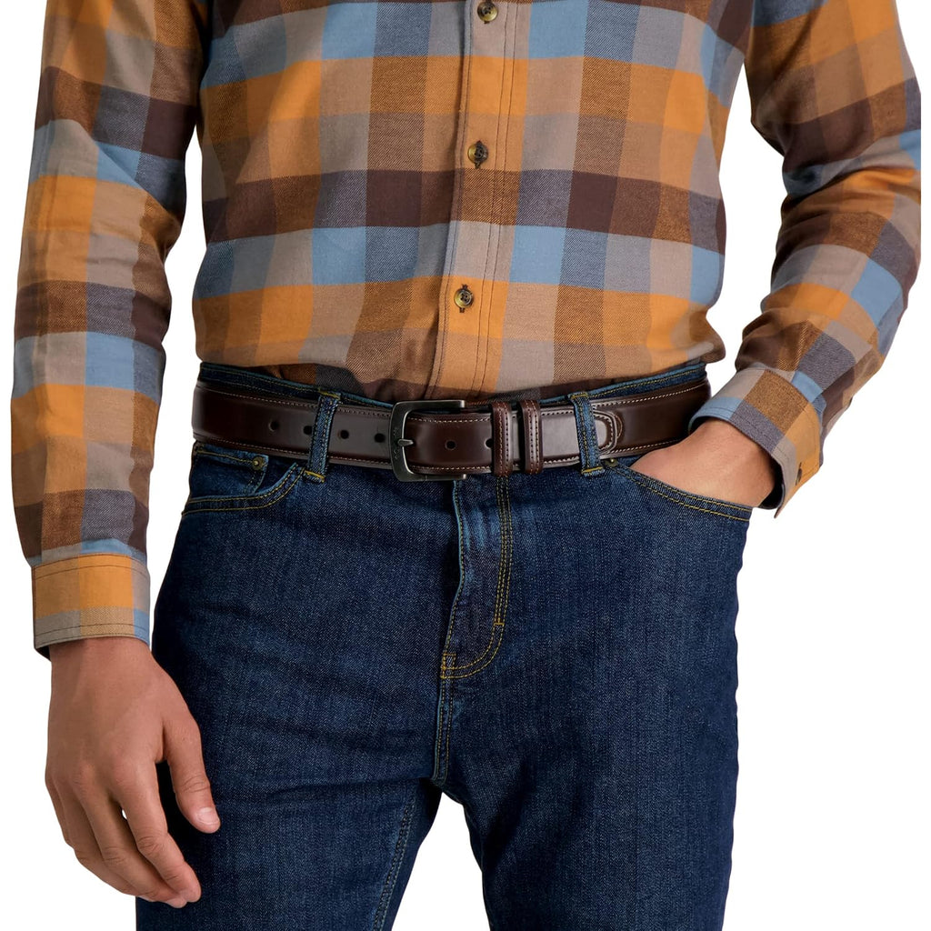 Columbia Men'S Leather Casual Belt Tan & Brown Classic Style For Everyday Wear