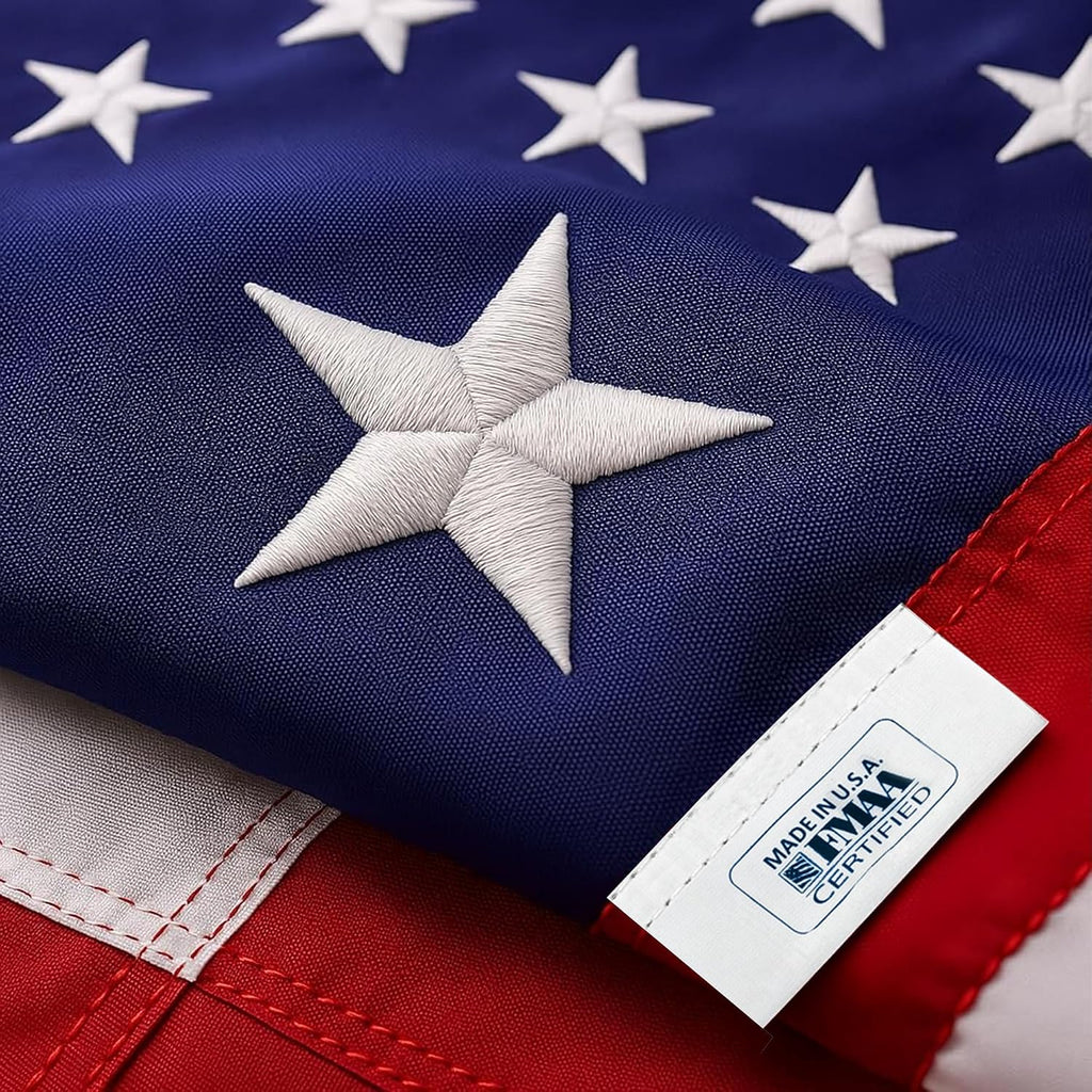 American Flag | American Flags For Outside 3X5 |100% Made In Usa Flag-Not Imported - Premium Us Flag 3X5 Heavy Duty Outdoor With Embroidered Stars And Sewn Stripes.