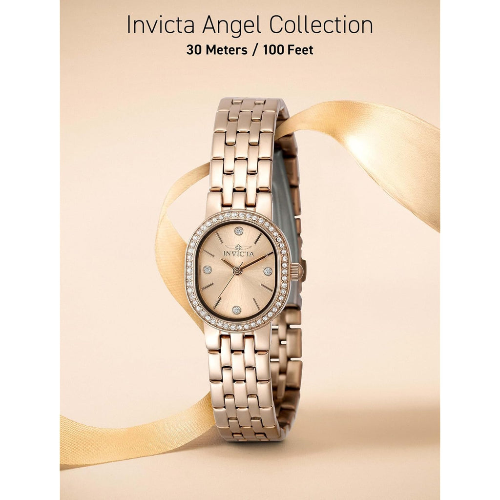 Invicta Angel Lady 20Mm Stainless Steel Rose Gold Silver+Rose Gold Dial Pc21J Quartz