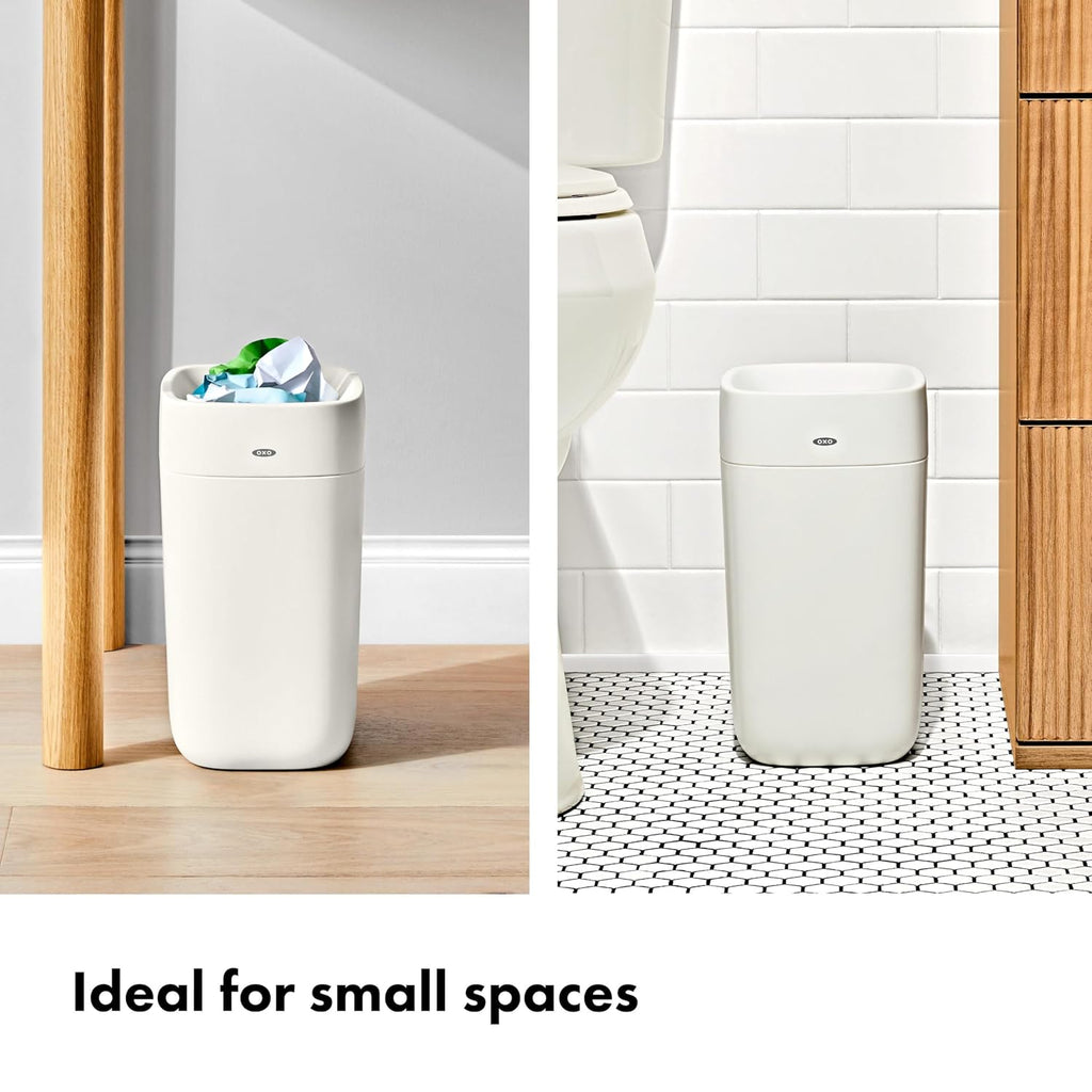 Oxo Good Grips Trash Can, Bathroom Trash Can - White