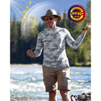 Fisheal Upf 50+ Mens Fishing Shirts With Hood，Long Sleeve Sun Protection Hunting Shirt, Lightweight Camo Shirt For Hiking