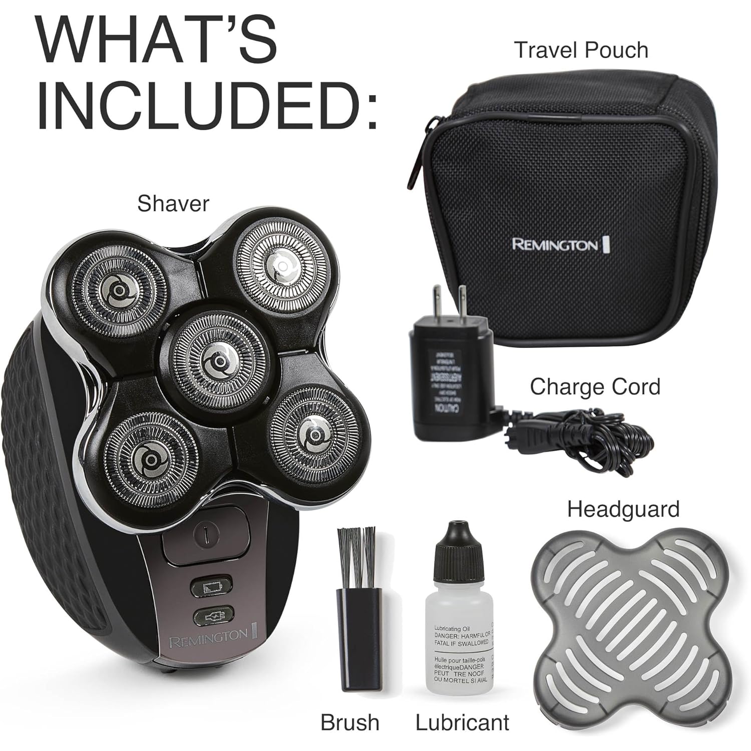 Remington Balder Pro XR7000 Head Shaver for Bald Men, Cordless Electric Razor, 5 Dual Track Rotary Blades, Waterproof Wet/Dry, Lithium Rechargeable, Hair Capture Chamber, Pop-Up Trimmer