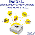 Terro Spider & Insect Trap, 10-Pack Sticky Glue Traps | Kills Roaches, Spiders, Ants, Cockroaches, Crickets, Indoor Bug Catcher Pest Control Traps, 4.25 In X 10 In, T3206-10
