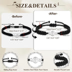 SmileBelle Music Gifts for Women and Men, Guitar Bracelet Teacher Appreciation Gifts Black and White Graduation Bracelets as Marching Band Jewelry for Choir Student Musical Lovers
