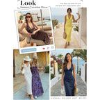Wenrine Womens Summer Polka Dot Maxi Dress Mesh Wedding Guest Bodycon Sexy V Neck Sleeveless Party Dresses