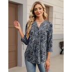 Womens Tops 3/4 Sleeve Botton Down Shirts Casual V Neck Tunic Blouses Pleated Fashion Summer Tees 2026 Trendy S-3XL