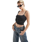 SUUKSESS Women Double Line Square Neck Tank Top Summer Y2K Going Out Basic Cami Shirt