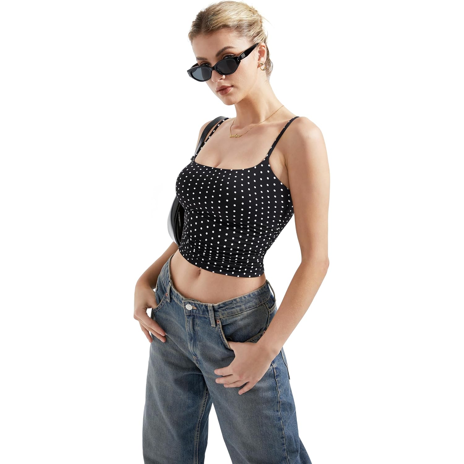 SUUKSESS Women Double Line Square Neck Tank Top Summer Y2K Going Out Basic Cami Shirt