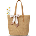 Trifabricy Beach Bags for Women, Large Straw Beach Bag, Beach Tote Bag Shoulder Handbags, Straw Bag Beach Purse for Summer