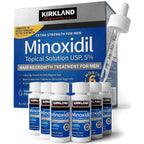 Kirkland Minoxidil for Men Liquid, Extra Strength Hair Regrowth Treatment 5%, 6 Months Supply - Upgraded Dropper Applicator and Bonus Free Guide Included