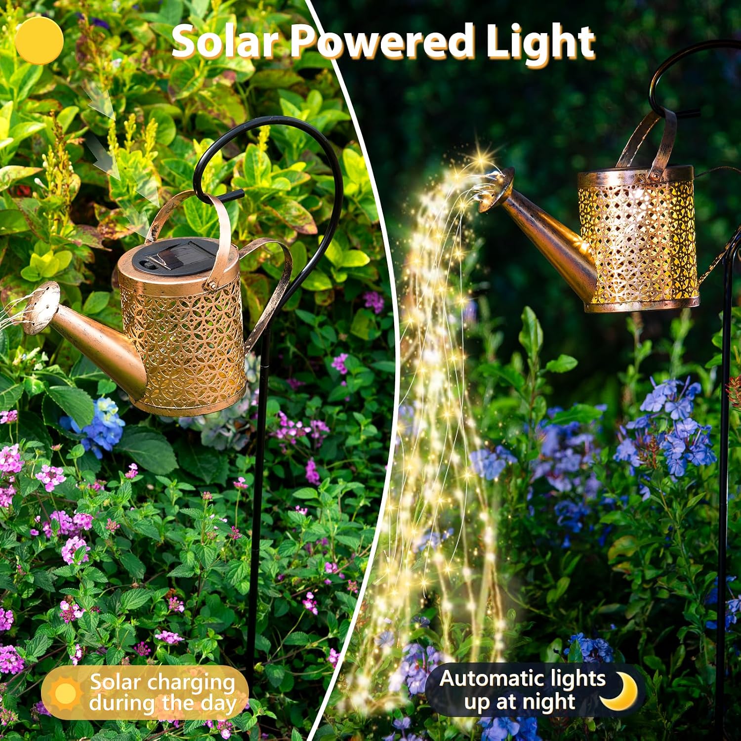 Solar Watering Can Light - Solar Light Yard Decorations Outdoor | Garden Decor Lights For Yard, Ip65 Waterproof Hanging Lantern Lights, Outside Garden Flower Bed Decor Light For Moms Birthday