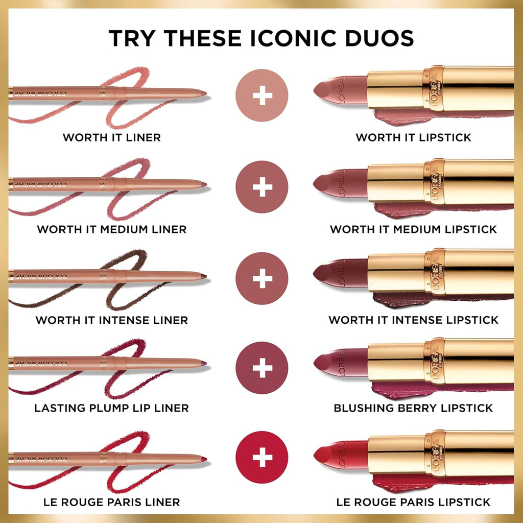 L'Oreal Paris Colour Riche Lip Liner Pencil, Creamy Lip Liner with Omega 3 and Vitamin E, 780 Au Naturale (Soft Neutral Beige)
