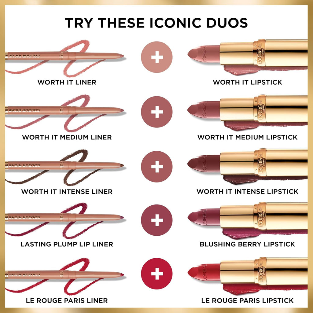 L'Oreal Paris Colour Riche Lip Liner Pencil, Creamy Lip Liner With Omega 3 And Vitamin E, 780 Au Naturale (Soft Neutral Beige)