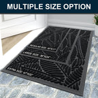Waterproof Doormat, Sturdy Natural Rubber Front Indoor Mat, Non Slip Low Profile Indoor Outdoor Door Mats, Stain And Fade Resistant Floor Mat, Easy Clean Patio Entrance Mat, 29.5X17, Black