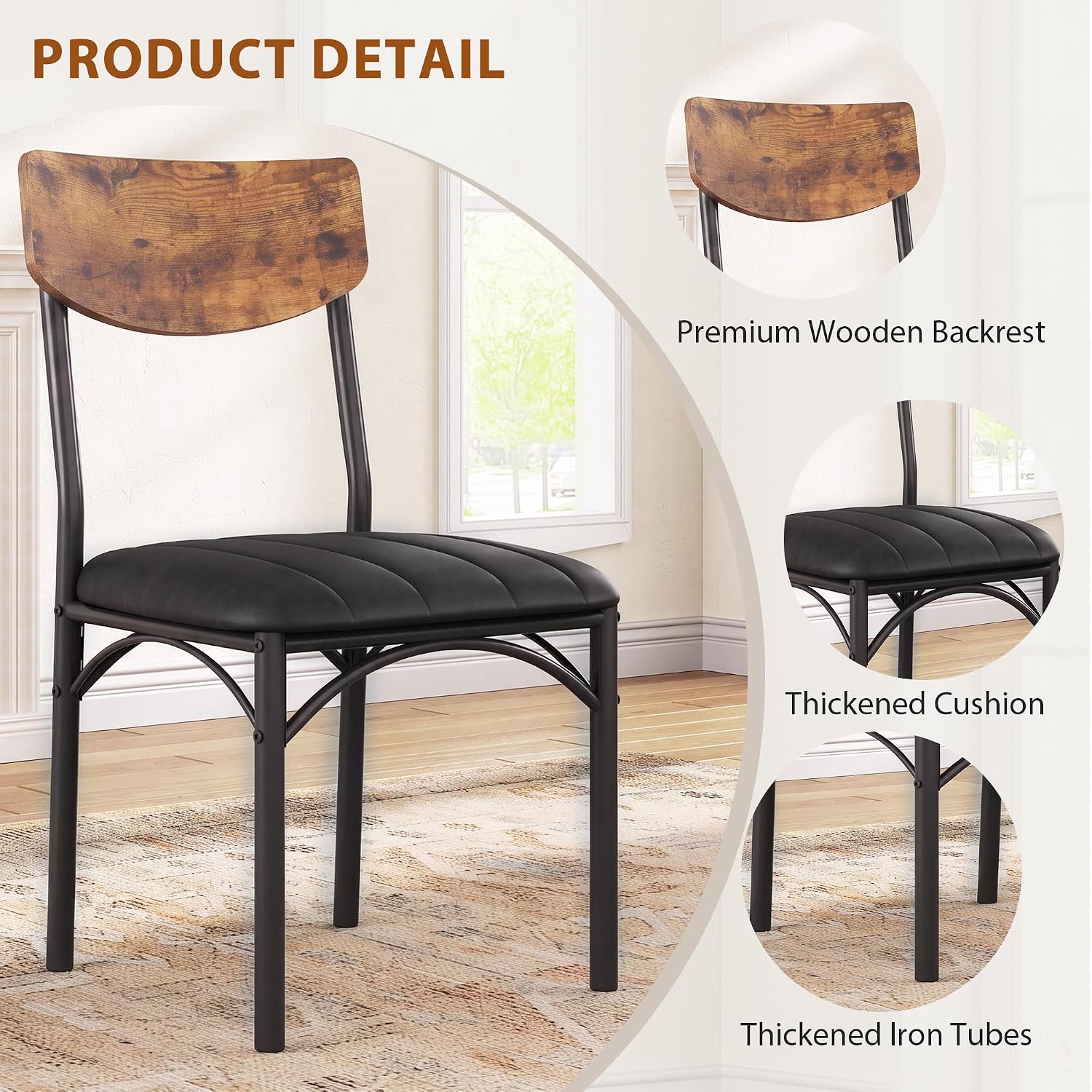 Jocoevol Dining Chairs Set Of 4, Dining Room Chairs, Kitchen Chairs