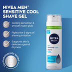 NIVEA MEN Sensitive Cool Shave Gel for Sensitive Skin, Alcohol Free Shaving Gel with Chamomile Extract, 7 Oz Can, Pack of 3