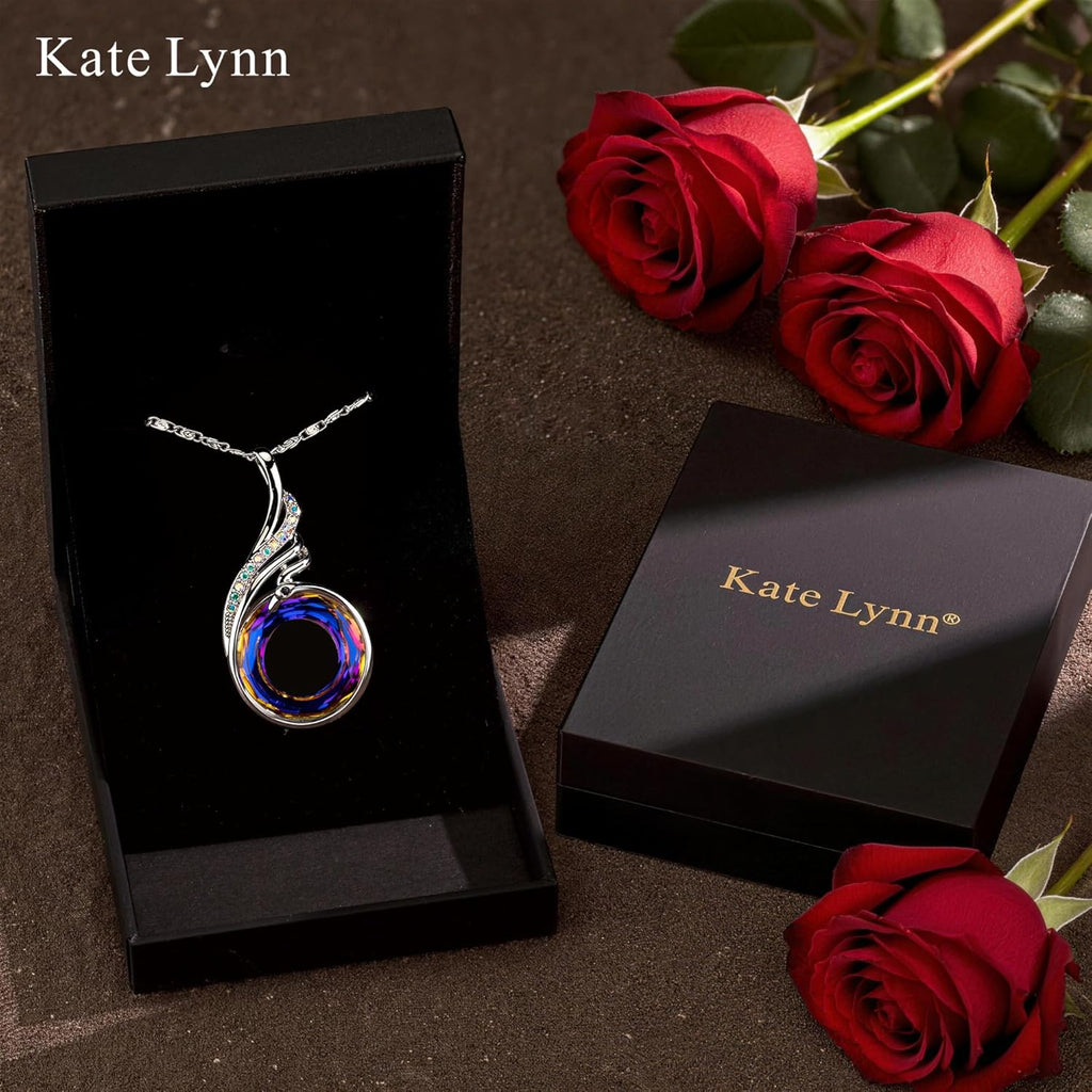 Kate Lynn "Rise From the Ashes Phoenix Necklace Made with Crystals from Austria, 18"+2" Necklace, Packaged with Jewelry Box, Birthday Gift for Women, Symbol of Luck and Renewal