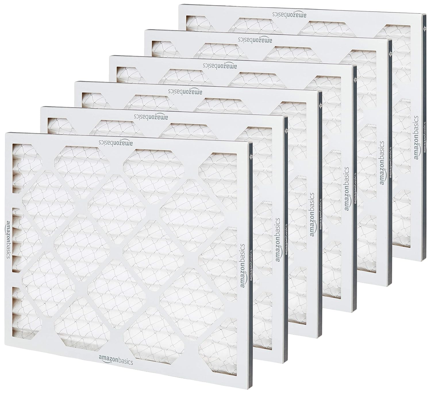 Amazon Basics 16X20X1 Air Filter 6-Pack, Merv 8 Ac Furnace Filters, Allergy Control, Removes Dust, Lint And Pollen, Electrostatic (Actual Size: 15.75" X 19.75" X 0.75")
