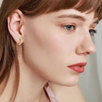 Gacimy Gold Huggie Earrings for Women 14K Real Gold Plated, Small Cubic Zirconia Cartilage Hoop Earrings Cuffs for Women