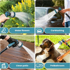 Garden Hose Water Hose – 100Ft Lightweight Flexible Outdoor Hose, Kink-Free, Weather Resistant, 3/4” Metal Fittings, 10-Function Spray Nozzle For Yard Car Wash