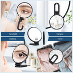 30X Magnifying Mirror, Hand Mirror With Handle, Double Sided Hand Mirror With 30X/1X Magnification, Travel Essential Portable Foldable Makeup Mirror For Precision Makeup Black