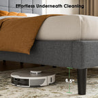 Marsail Queen Size Bed Frame, Sturdy And Durable With 12 Support Legs, 1300 Lbs Capacity, Solid Wooden Upholstered Adjustable Headboard For 6"-12" Mattresses, Easy Assembly, Ideal Height, Dark Gray